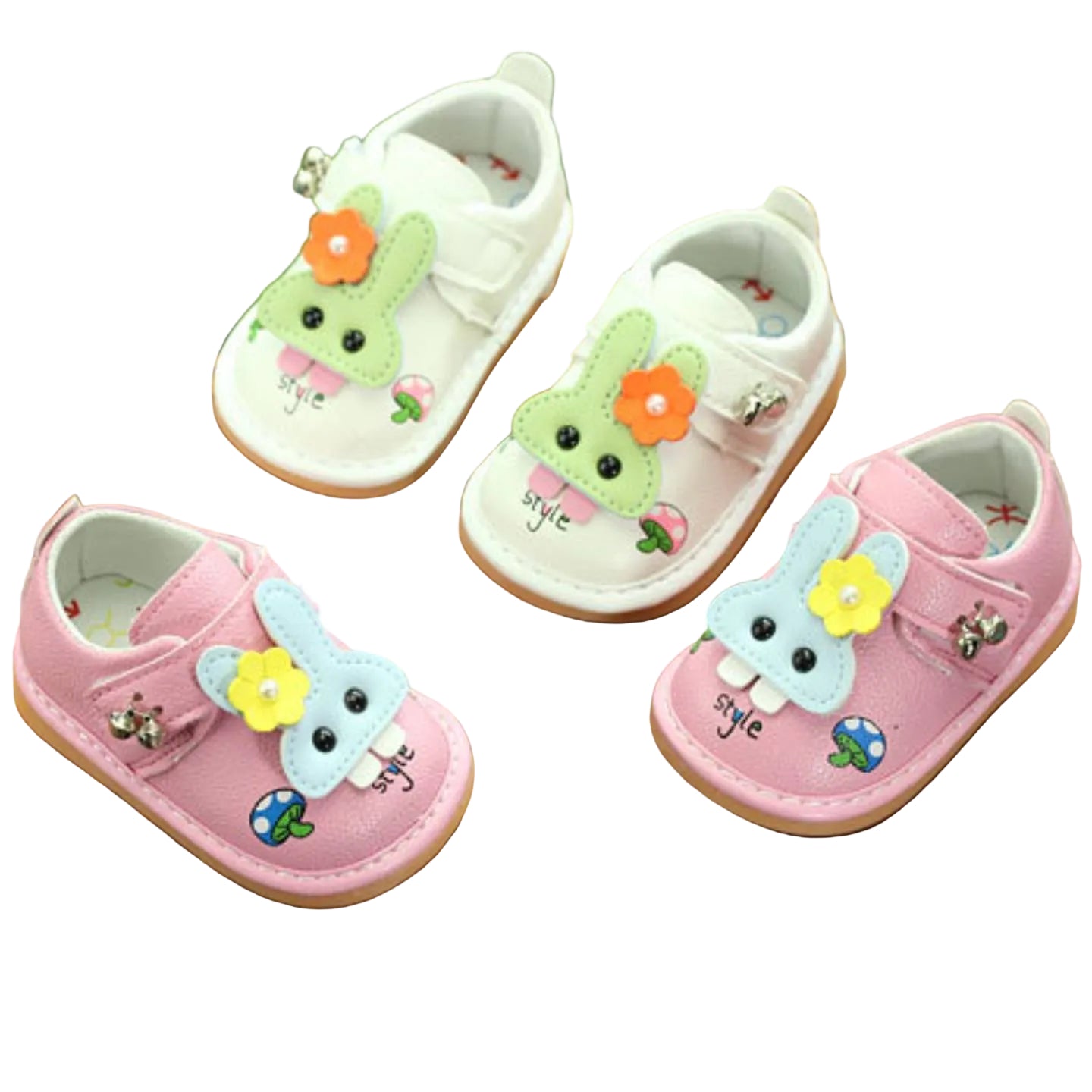 Bunny Style Soft-Sole Baby Sneakers - Green