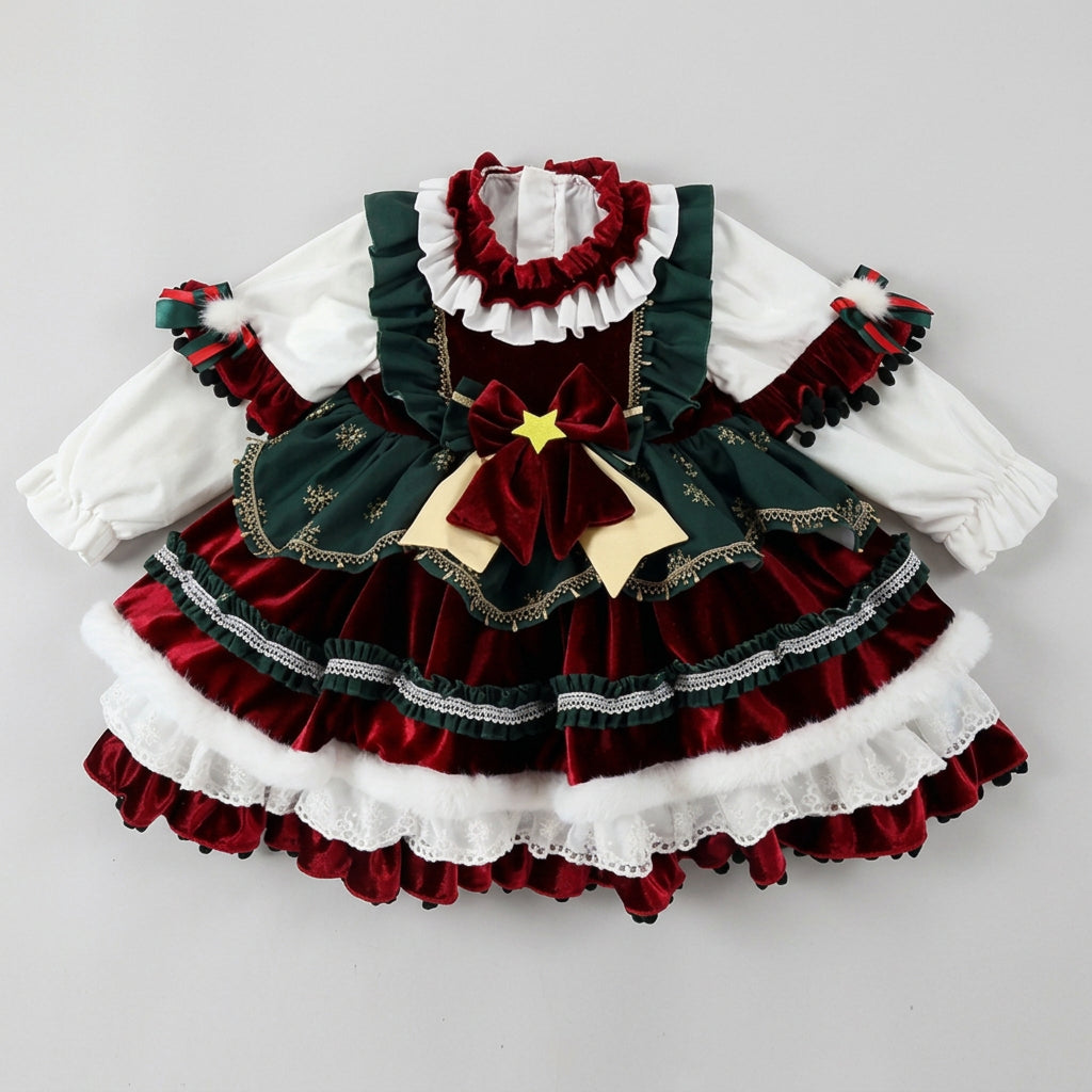 Deluxe Girls Christmas Lolita Princess Dress