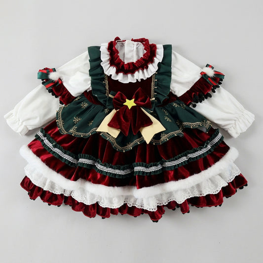 Deluxe Girls Christmas Lolita Princess Dress