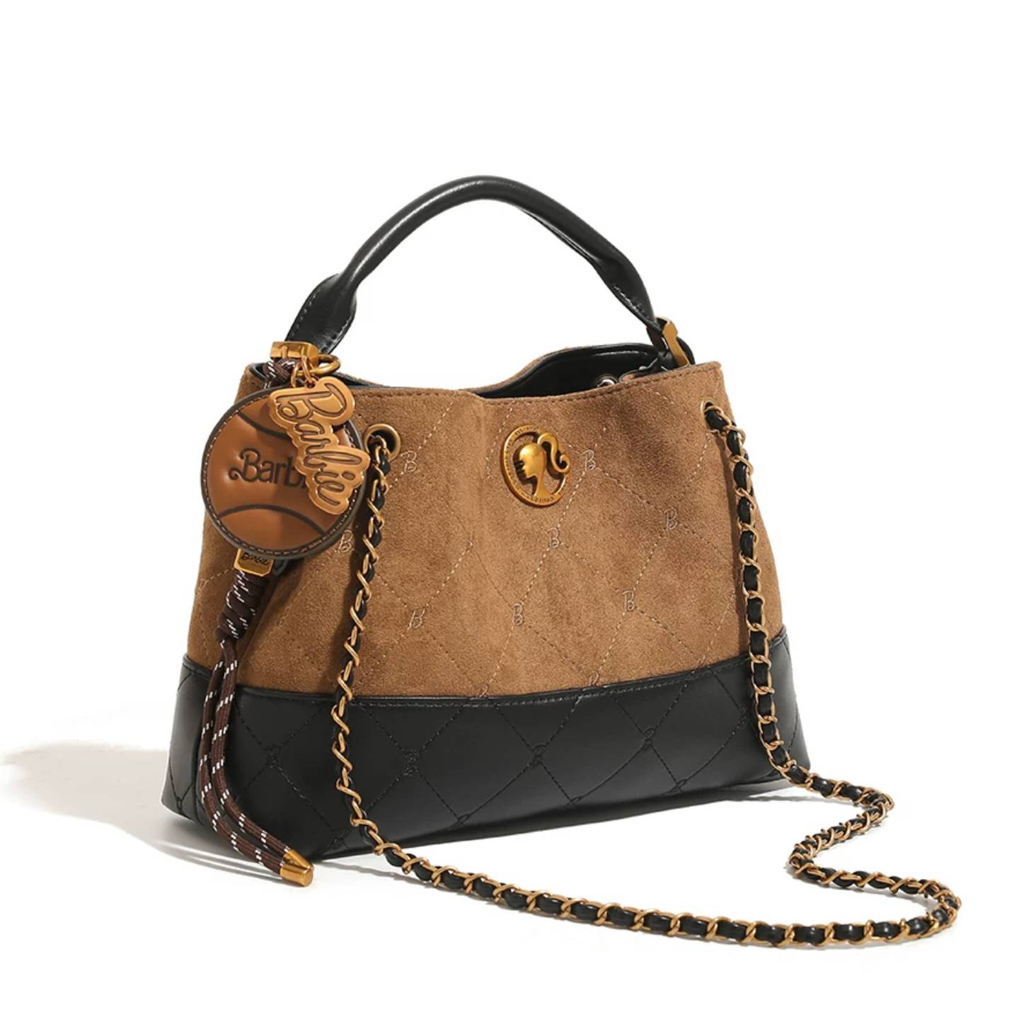 Barbie | Quilted Suede Bucket Bag