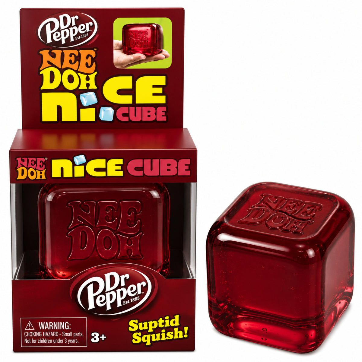 Dr Pepper x NeeDoh Nice Cube - Limited Edition Stress Relief Soda Squishy Fidget Toy