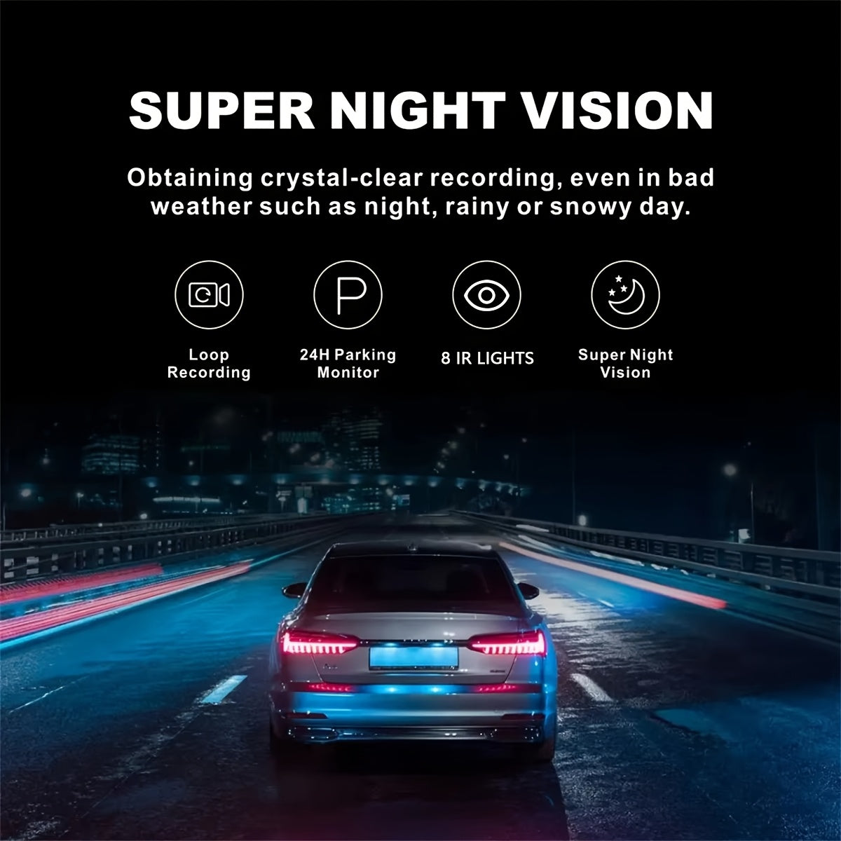 4-Channel Car Dash Camera with 1080P Front And 720P Left/Inside Right Rear DVR, Featuring Night Vision, Loop Recording, And 24-Hour Parking Monitoring for Vehicle Additions