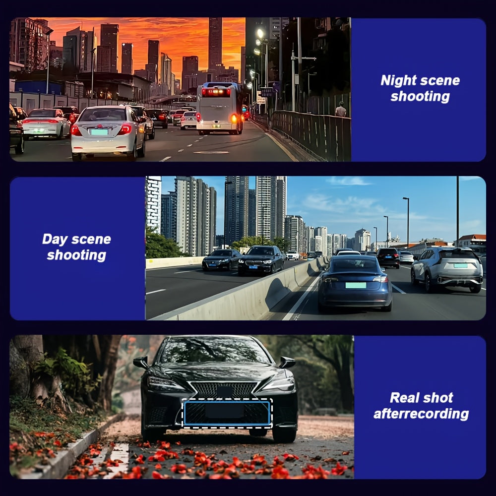 4-Channel Car Dash Camera with 1080P Front And 720P Left/Inside Right Rear DVR, Featuring Night Vision, Loop Recording, And 24-Hour Parking Monitoring for Vehicle Additions