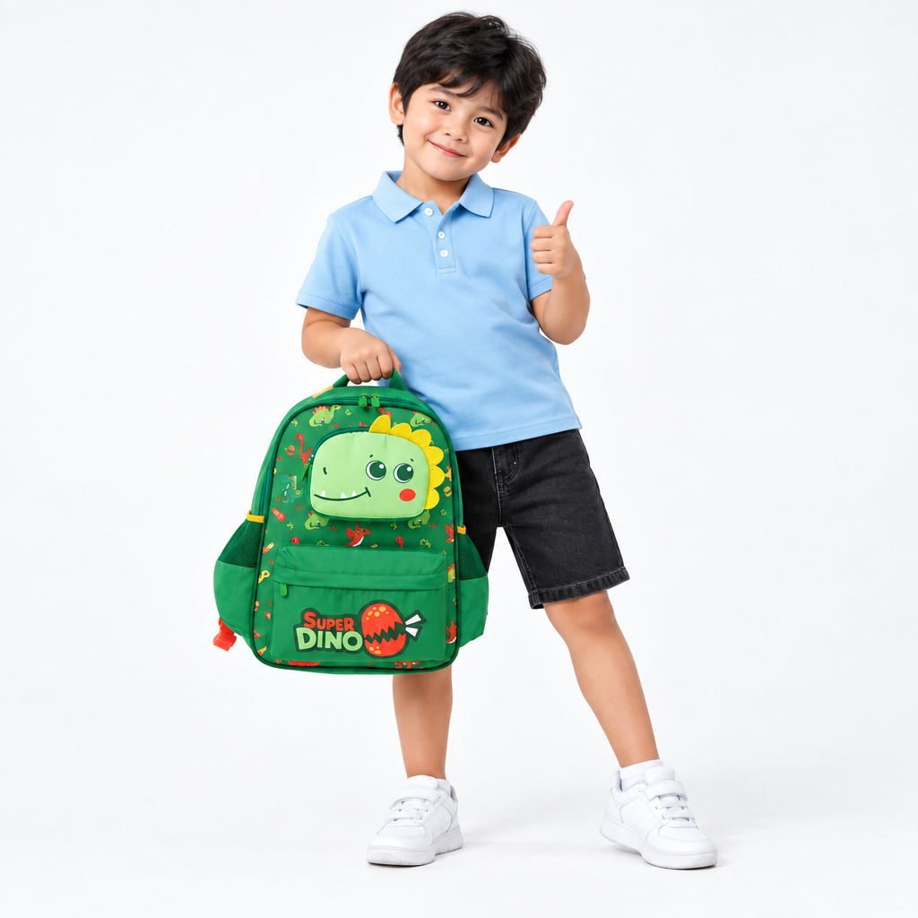 Supercute Super Dino School Backpack & Lunch Bag Set