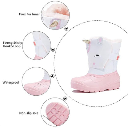 Children's Cute Cartoons Winter Hug Snow Boots - Unicorn