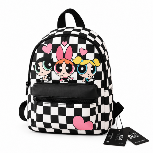 The Powerpuff Girls Black & White Checkered Backpack
