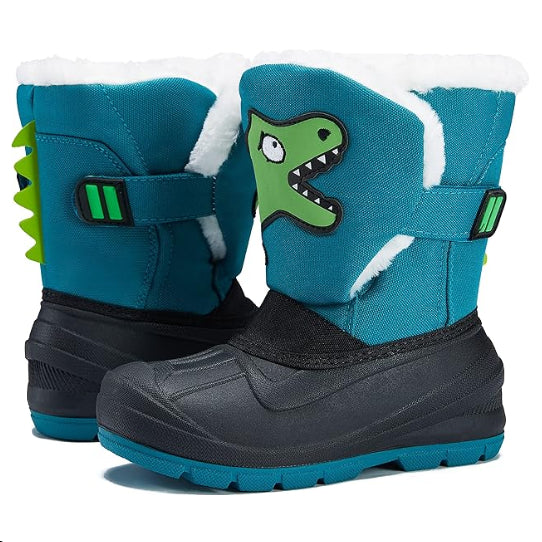 Children's Cute Cartoons Winter Hug Snow Boots - Dinausor