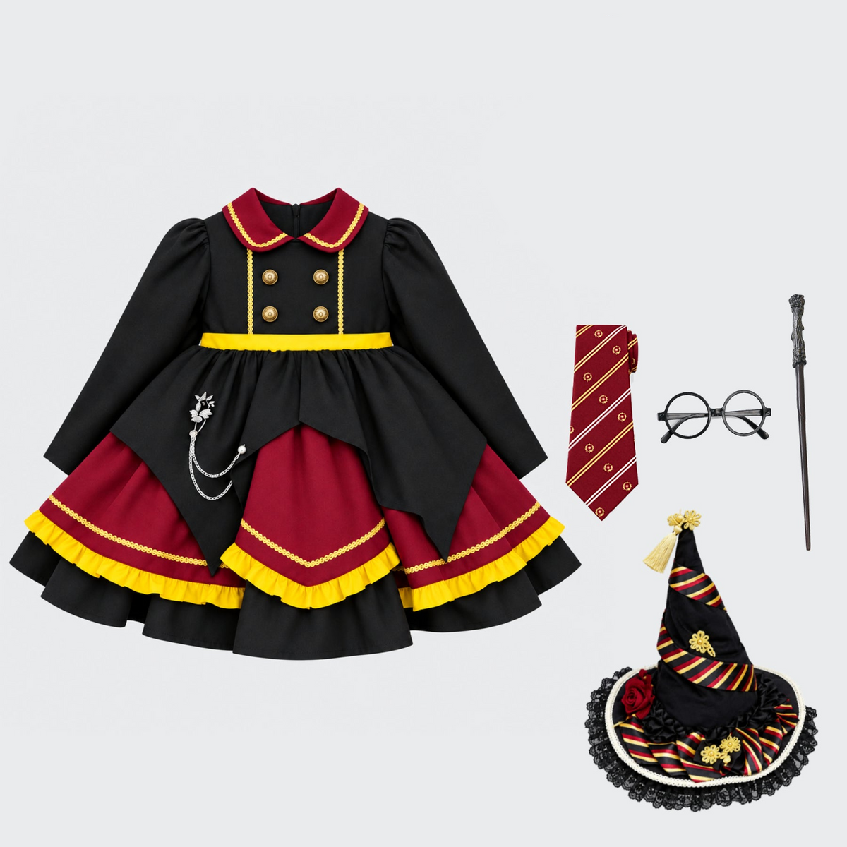 Little Gryffindor Wizard Cosplay Dress Set
