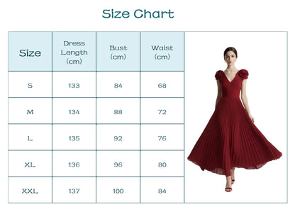 Fleur Applique Apricot Pleated Maxi Dress.