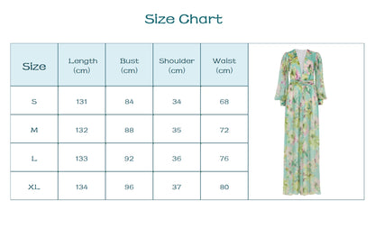 Green Hera Long Lantern Sleeve Maxi Dress