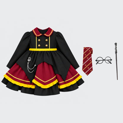 Little Gryffindor Wizard Cosplay Dress Set