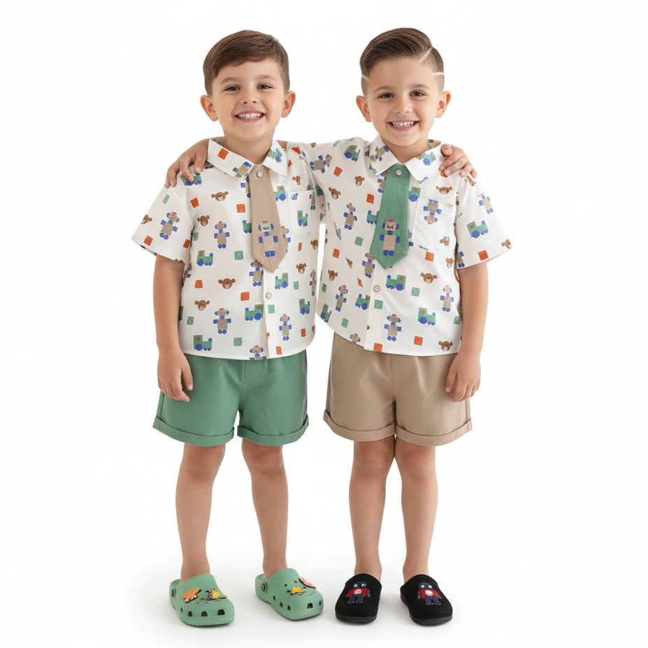 Boy's The Little Conductor Summer 3-Piece Outfit Set