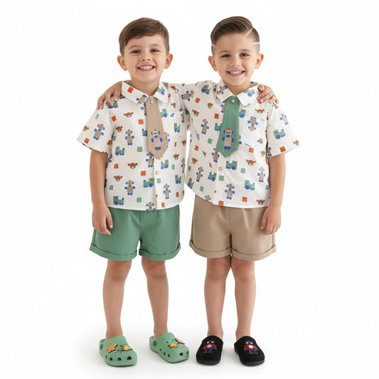 Boy's The Little Conductor Summer 3-Piece Outfit Set