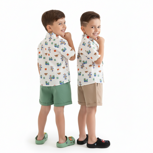 Boy's The Little Conductor Summer 3-Piece Outfit Set