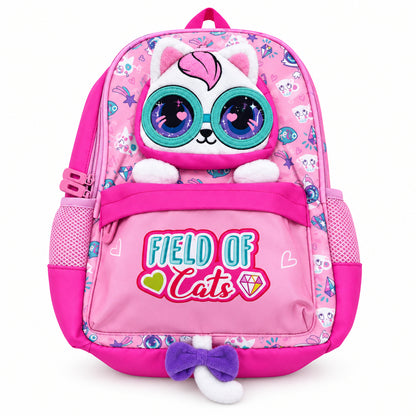 2-Piece Kids 3D Field of Cats Small Backpack & Duffel Bag Travel Set