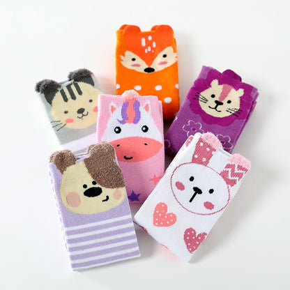Girls' Cute Animal Knee-High Crazy Socks