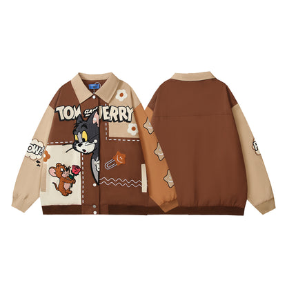 Tom and Jerry Patchwork Varsity Jacket