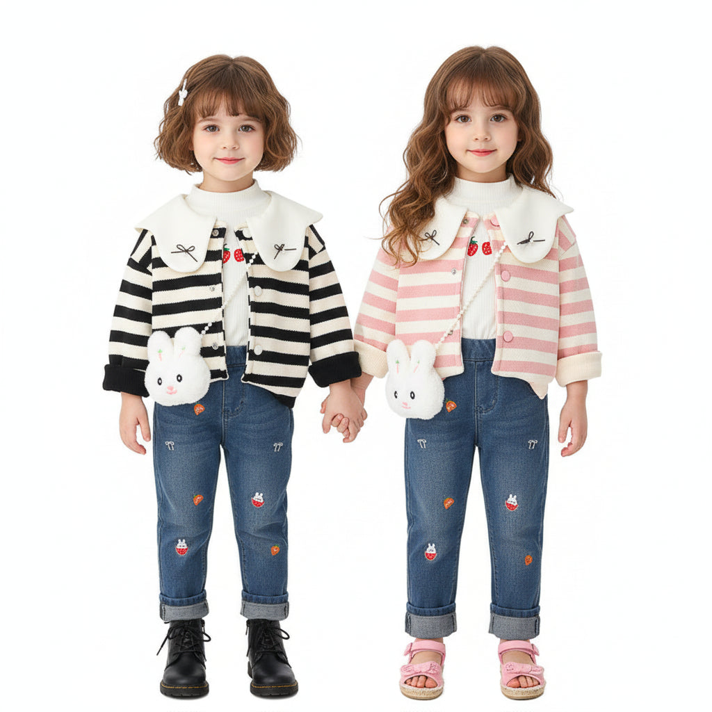 Girl's Berry Fleece Winter 3-Piece Outfit Set