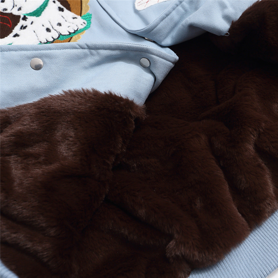 Corduroy Collar Puppy Paw Classic Jacket