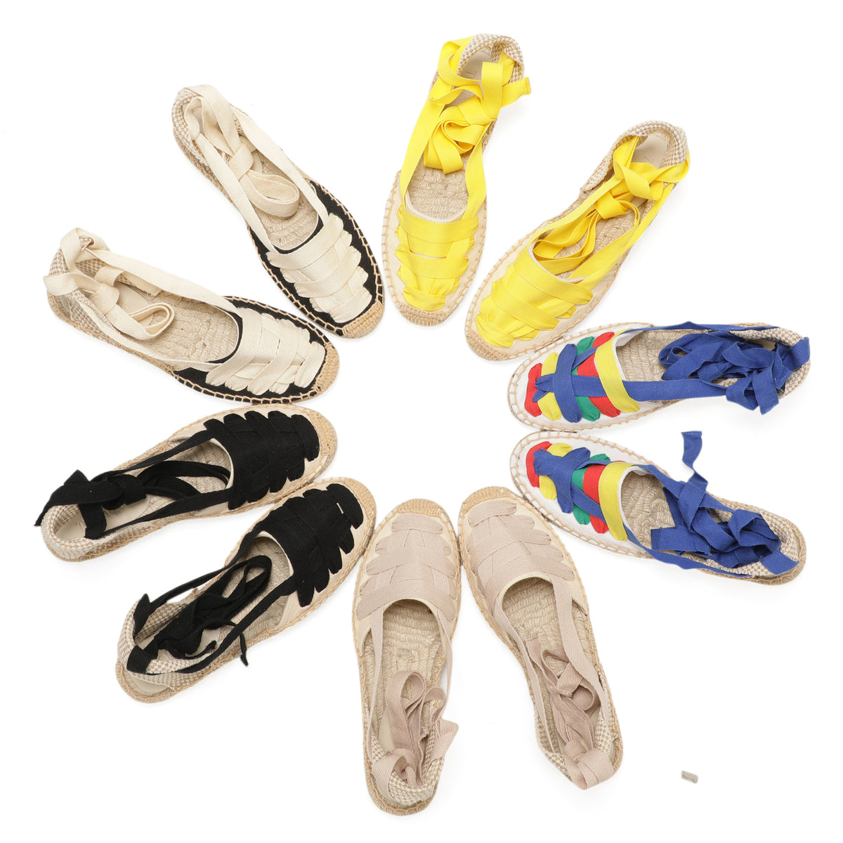 TONIVIS Women's Ankle Espadrille Flats
