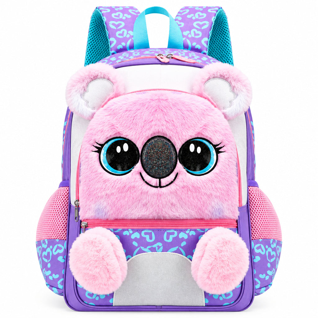Girl's 3D Plush Koala Bear School Backpack