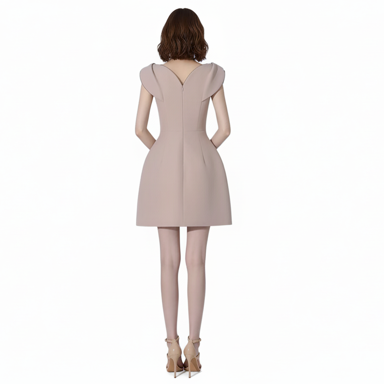 Moda Embroidered Temperament Mini Dress.