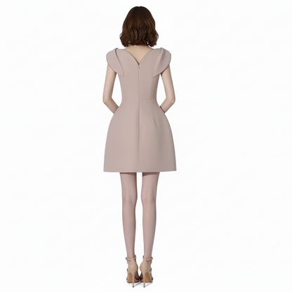 Moda Embroidered Temperament Mini Dress.