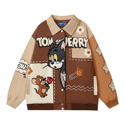 Tom and Jerry Patchwork Varsity Jacket