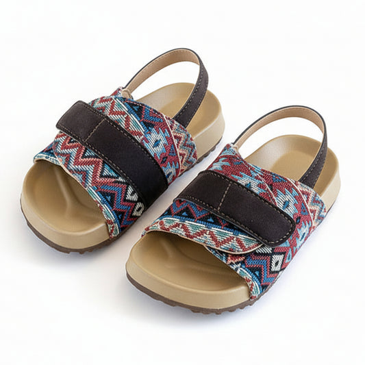 Children's Boho Chic Linen Cork Sandals