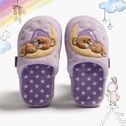 Children's Starry Night Sleepy Bear Slippers