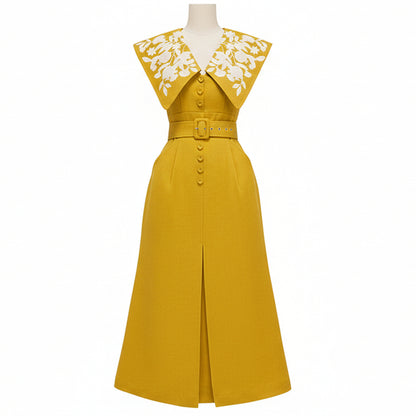 Mermaid V Neck Lapel Dress.