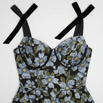 Fiore Twilight Suspender Midi Dress.
