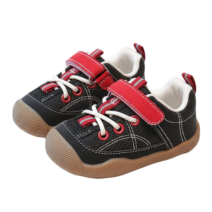 Little Jogger Patchwork Soft Sole Sneakers - Black