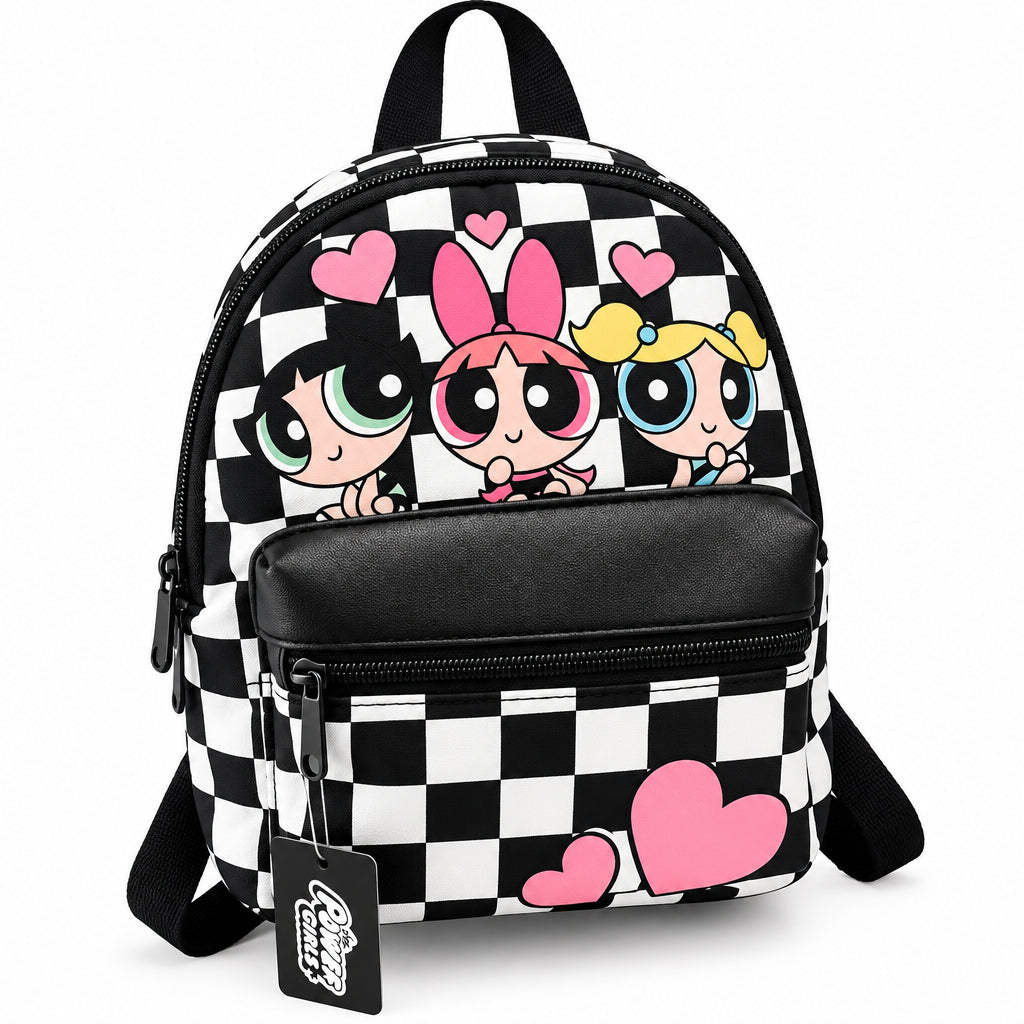 The Powerpuff Girls Black & White Checkered Backpack