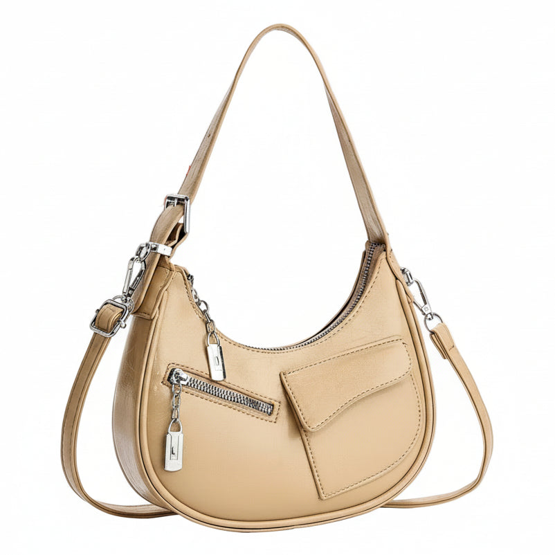 Retro Multi-Pocket Crescent Crossbody/Handbag