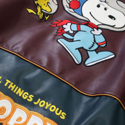 Snoopy PU Leather "Aviator"  Retro Jacket