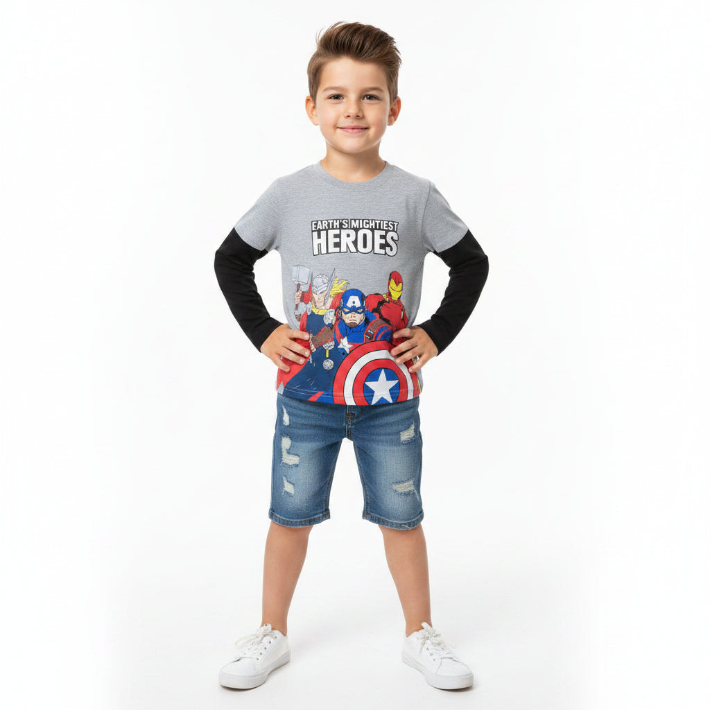 Avengers Heroes Mock Long-Sleeve Tees 2-Piece Set