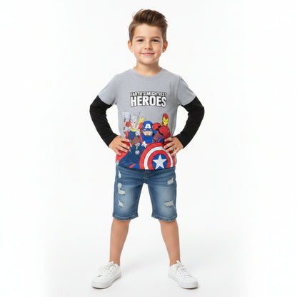 Avengers Heroes Mock Long-Sleeve Tees 2-Piece Set