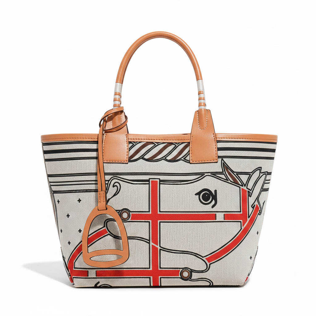 Women's Elegant Canvas Tote Bag - Swift Beige