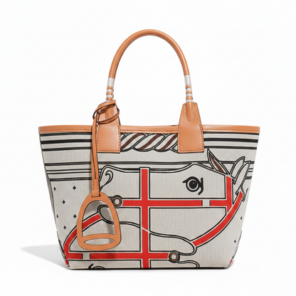 Women's Elegant Canvas Tote Bag - Swift Beige