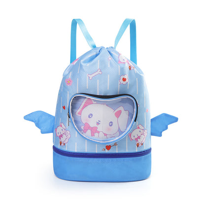 Cartoon Kids Large Waterproof Swim Bag with Footwear Compartment
