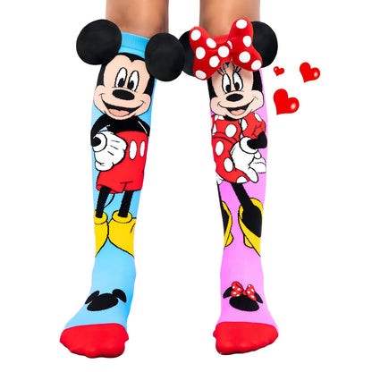 Mickey & Friends Mismatched 3D Knee-High Crazy Socks