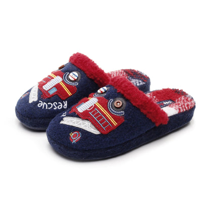 Children's Firefighter Rescue Closed-Toe Home Slippers