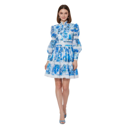 La Fiora Long Lantern Sleeve Dress.