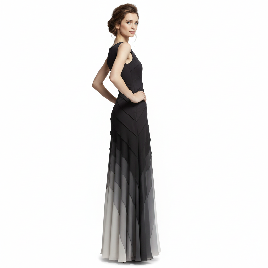 Ombré Layered Organza Maxi Dress