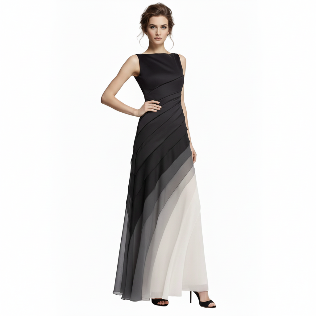 Ombré Layered Organza Maxi Dress