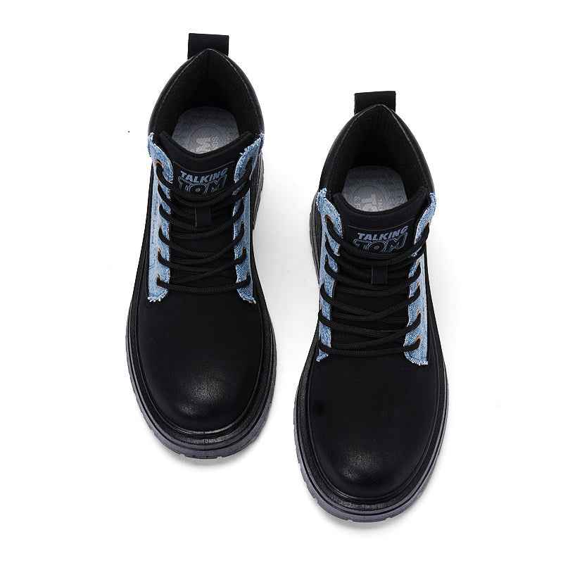 TALKING TOM | High-Top Script Rugged Boots - Black