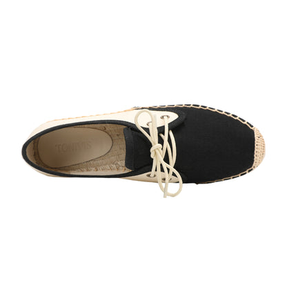 TONIVIS Women's Lace-Up Canvas Loafers