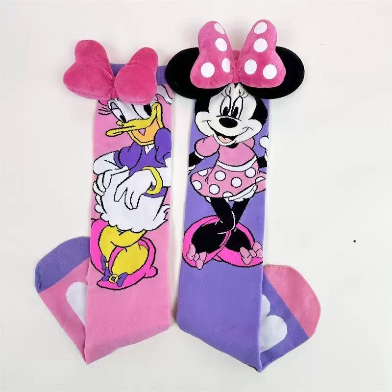 Mickey & Friends Mismatched 3D Knee-High Crazy Socks