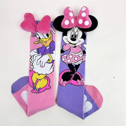 Mickey & Friends Mismatched 3D Knee-High Crazy Socks